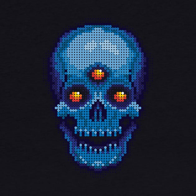 Blue Visionary Skull by SideShowDesign